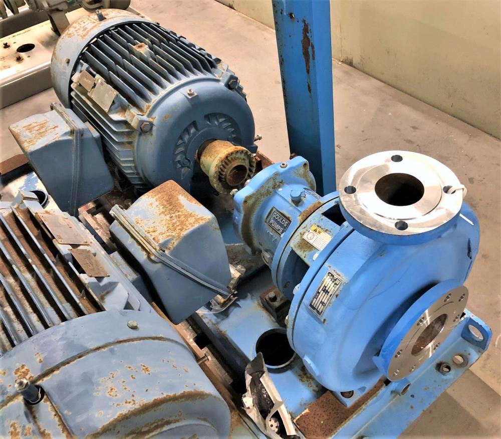 Goulds 3196 MTX Centrifugal Pump, 3"x4"-13", 316 SS W/ 50 HP Motor